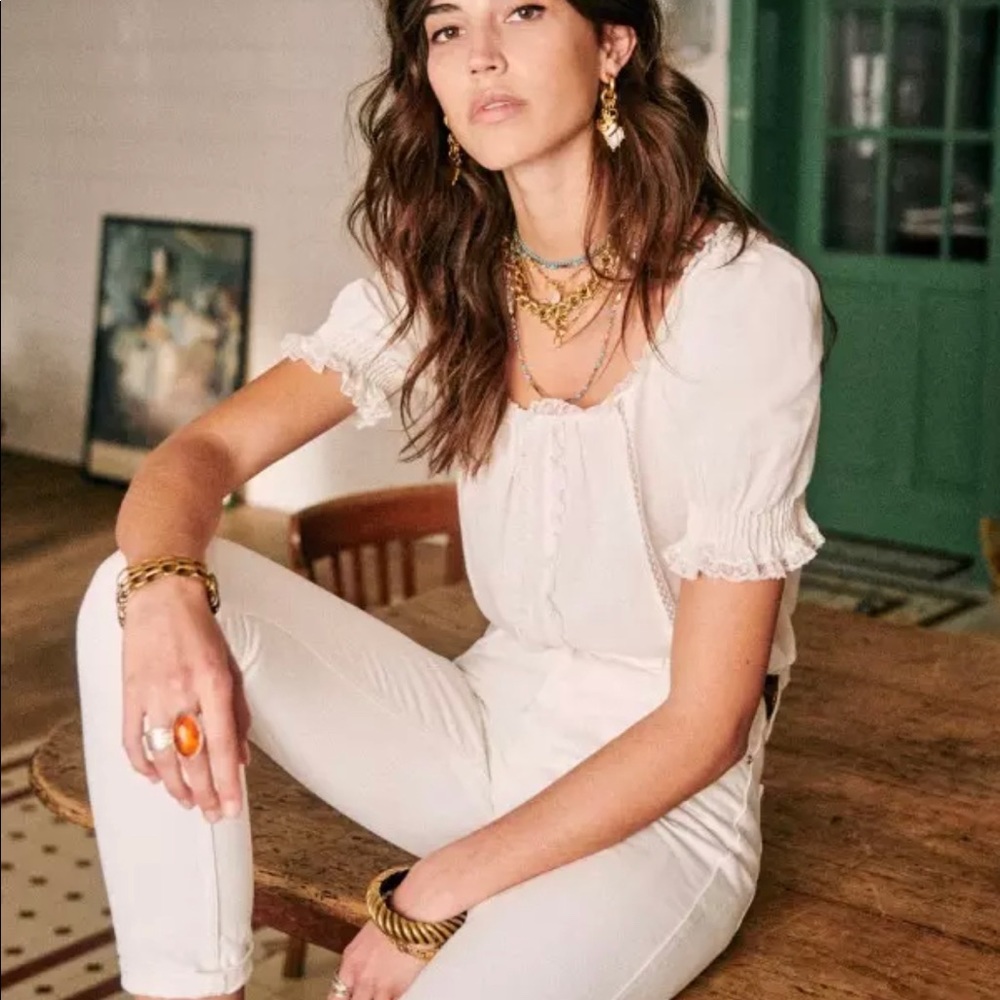 Sezane Frances Top peasant top size 36